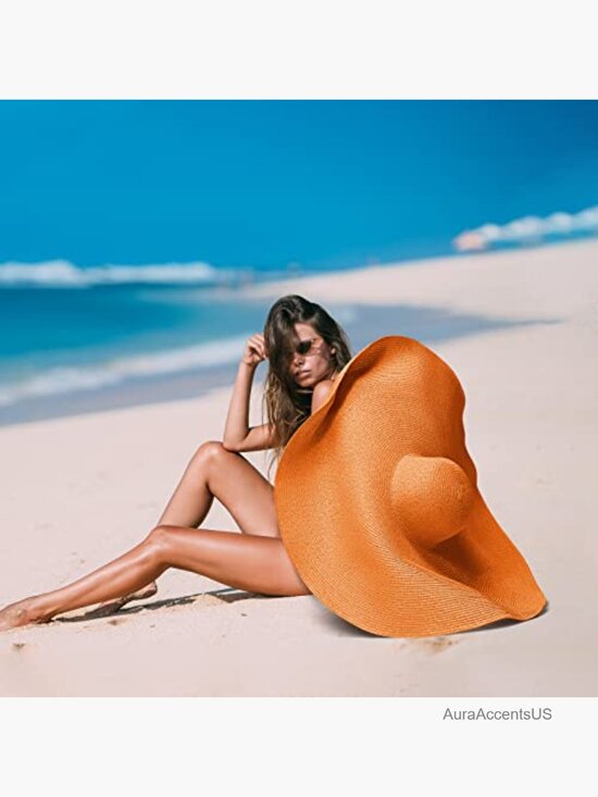 Oversized Wide Brim Straw Sun Hat Foldable Beach Visor Hat main image 6